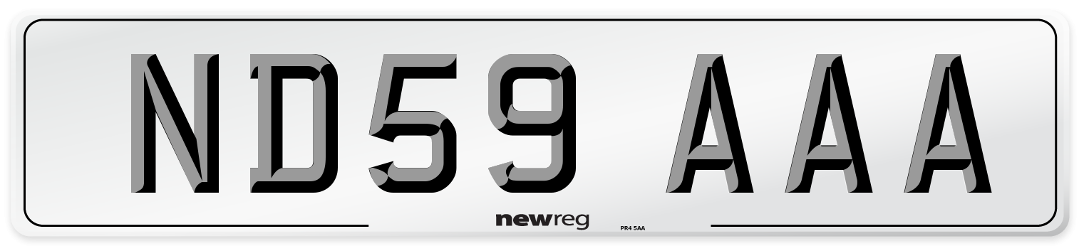 ND59 AAA Number Plate from New Reg